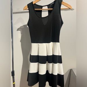 Black and white mini dress